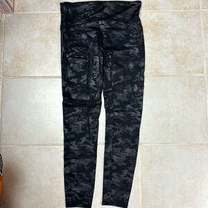 Spanx Faux Leather Camo Leggings